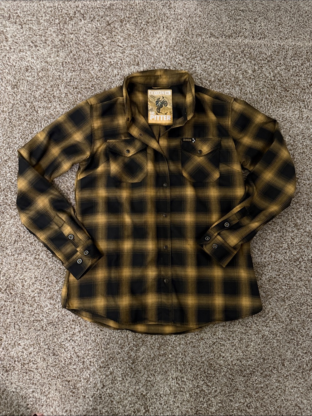 DIXXON Black & Mustard Plaid Button-Up Workshirt